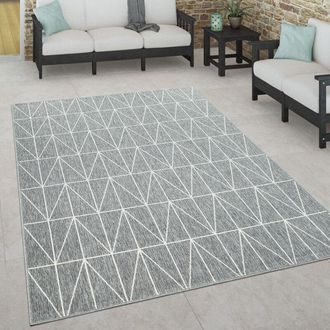 Paco Home Paco Home - Alfombra Interior Exterior Terraza Balc&oacute;n Intemperie Estilo Escandinavo Gris, 240x340 Cm