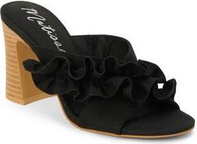 Matisse Footwear Ruffle Strap Block Heel Mule Sandal in Black at Nordstrom Rack, Size 10