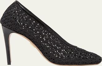 Ferragamo 95mm Sol Macrame Pumps