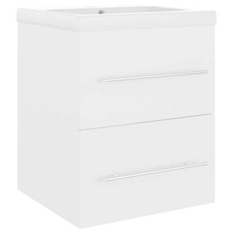 Berkfield Home Sink Cabinet with Built-in Basin White Engineered Wood