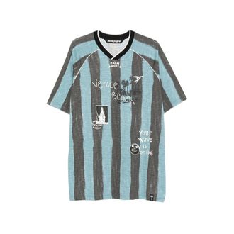 Palm Angels Striped Graphic-print T-shirt