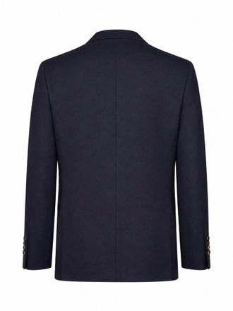 Brunello Cucinelli Mens Deconstructed Blazer, Virgin Wool Blue Jacket