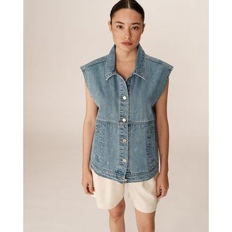 Grace & Mila Oversized mouwloos jeansvest PAULETTE
