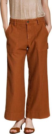 Mason's Dallas Wide Cargo Broek - Dames - Wijde Broeken - Bruin - XS - Katoen - Broeken