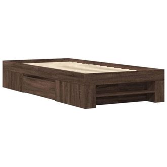 Berkfield Home Durable Bed Frame Frame Brown Oak 75x190 cm Small Single Wood