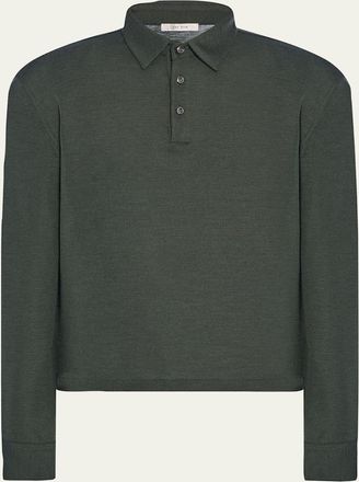 The Row Mens Reyes Wool Silk Polo Shirt