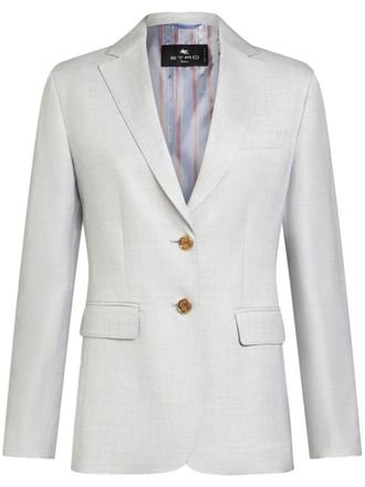 Etro Blazer met enkele rij knopen - Grijs