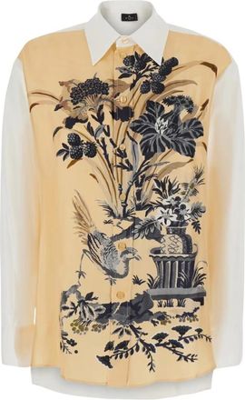 Etro Overhemden, Dames, Beige, XS, Katoen, Klassiek Kraag Shirt