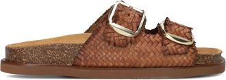 Notre-V Schoenen, Dames, Bruin, 39 EU, Leer, Bruine leren zomerslippers