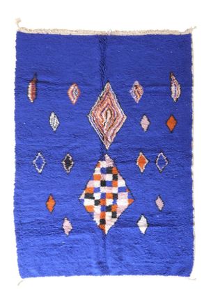 AFK Living Alfombra moderna bereber marroqu&iacute; de lana azul 206 x 295 cm