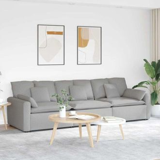 vidaXL Vidaxl - Divano Modulare con Cuscini Grigio Nuvola