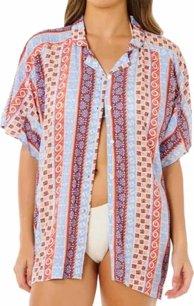 Rip Curl Ventura Viscose Short Sleeve Shirt In Multicolor