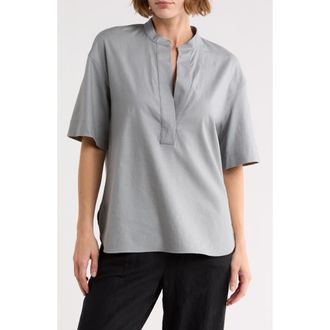 Vince Short Sleeve Linen Blend Top in Sea Stone at Nordstrom Rack, Size X-Large