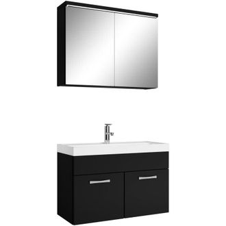 Badplaats Conjunto de muebles de baño Paso 02 80 cm - Negro Mate - Mueble