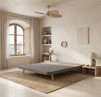 Colch&oacute;n Morfeo Base tapizada 3d gris transpirable, 90x200 cm, antideslizante