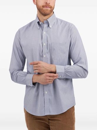 Brooks Brothers button-down striped-pattern shirt - Blue