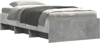 vidaXL Bed Frame without Mattress Concrete Grey 75x190cm Engineered Wood Vidaxl