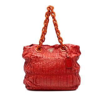 Prada Pre-owned Prada Vernice Gaufre Chain Tote Ladies SCY0ITLK7EXUBT4K