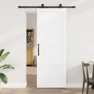 vidaXL Vidaxl - Puerta Deslizante Manual Blanco Y Negro 78 X 211 Cm