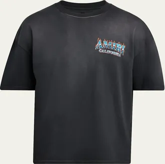 Amiri Mens Vintage Faded Jersey Amiri California T-Shirt