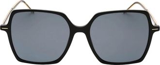 HUGO BOSS Womens Hugo Boss Grey Lens Gold Arms Black Sunglasses - Size: ONE size