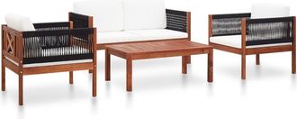 vidaXL Vidaxl - Juego De Muebles De Jard&iacute;n 4 Piezas Madera Maciza De Acacia
