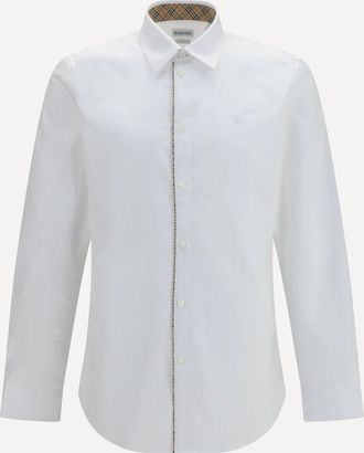 Burberry Camicia in cotone con profili Check Man S