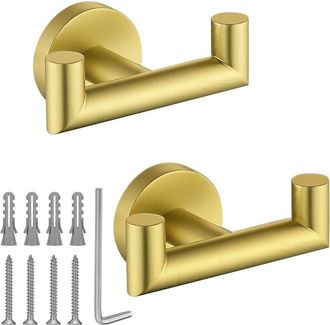 OEM Crochet Para Toallas - Acero Inoxidable Sus304 - Soporte Doble Para Pared - Ba&ntilde;o Y Cocina - 96 X 57 X 50 Mm - 1 Unidad