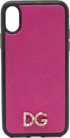 Dolce & Gabbana Leren iPhone X hoesje - Roze