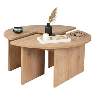 Dmora Mesa De Caf&eacute; Codroipo, Mesa De Centro Baja, Revistero Para Sof&aacute;, Estante De La Sala De Estar, 90x90 H41 Cm, Roble - Dmora