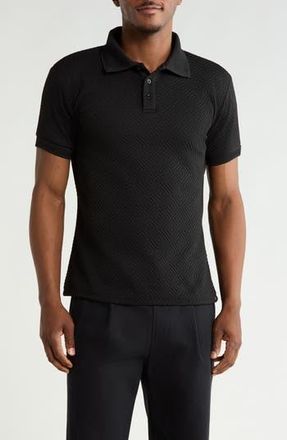 T.R. Premium Textured Short Sleeve Polo in Black at Nordstrom Rack, Size Xx-Large