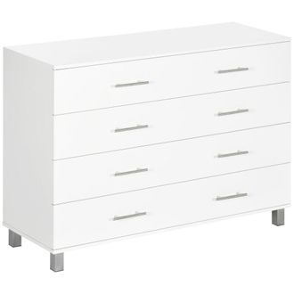 HOMCOM C&oacute;moda con cajones 112x38.2x81 cm blanco