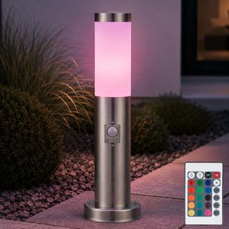 ETC Shop Lampione Led Da Esterno Con Rilevatore Di Movimento Lampada Da Terra Dimmerabile Con Telecomando Luce Da Giardino, Cambio Colore Rgb, 8,5w 806lm Bianc