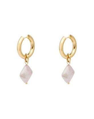 8 by YOOX GOLDEN HOOPS WITH SQUARE PENDANT