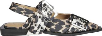 Ganni Buckle Satin Print - Dames - Ballerinas - Veelkleurig - 36 EU - Satijn - Schoenen