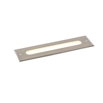 QAZQA Moderno Foco De Suelo Moderno De Acero 30 Cm Con Led Ip65 - Eline Aluminio /acero Rectangular Incluye Led Max. 1 X 10 Watt - Qazqa