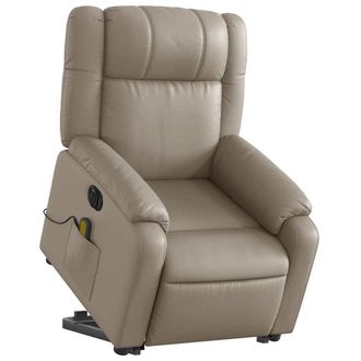vidaXL Vidaxl - Sill&oacute;n Reclinable De Masaje El&eacute;ctrico Cuero Sint&eacute;tico Capuchino