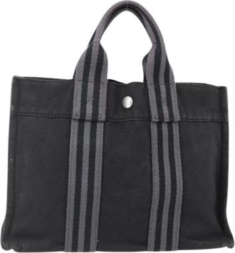 Herm&egrave;s Pre-owned Tote Bags, female, Black, Size: ONE SIZE Pre-owned Vintage Canvas Tote Bag