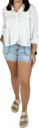 Dear John Denim High Rise Patch Pocket Shorts In Light Wash Denim
