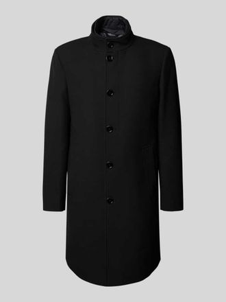 Christian Berg Regular Fit Mantel mit Stehkragen in Black, Gr&ouml;&szlig;e 48