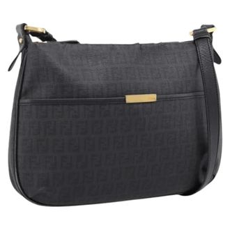 Fendi Pre-owned Zucchino Shoulder Bag - Dames - Pre-owned - Zwart - Maat: ONE Size Leer