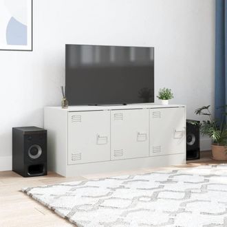 Berkfield Home TV Cabinet White 99x39x44 cm Steel | Size: 99 x 39 x 44 cm