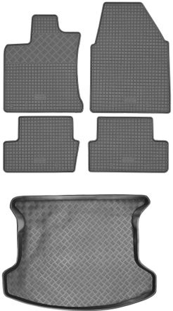 OEM Juego De Alfombrillas De Goma Para Coche Y Alfombrilla Para Maletero Para Nissan Qashqai I Crossover (2007-2013)