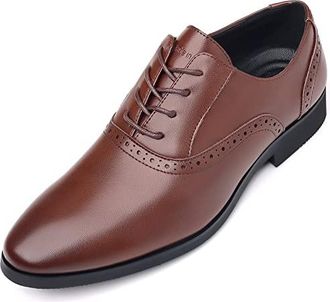 Chaussures Derby Homme Cuir - Style Oxford Brogue - Confortables Et Habillées - Pour Costume