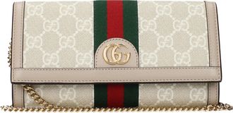 Gucci Ophidia Damens Geldb&ouml;rse aus beigem/wei&szlig;em Stoff