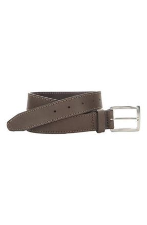 Johnston & Murphy Deaton Leather Belt in Stone at Nordstrom, Size 32