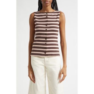 Veronica Beard Uma Stripe Vest in Brown Stripe at Nordstrom, Size X-Small