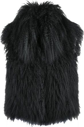Emporio Armani Jassen, Dames, Zwart, L, Smanicato Shearling Mongolia