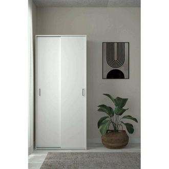 Dmora Armario 2 Puertas Elle, Muebles De Dormitorio, Vestidor, Armario De Ropa, 78x48 H175 Cm, Blanco - Dmora