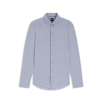 BOSS Printed slim-fit shirt in performance-stretch jersey